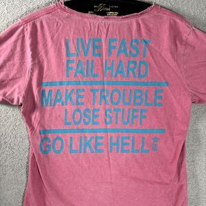 Sergio K Shirt Women’s Size Small Tag less Fringe‎ Front Pocket Live Fast